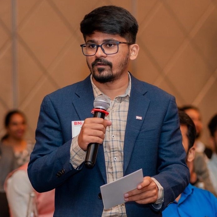 Bharath Jairam, Co-Founder and Growth Director of IoTree Minds, speaking at a business event